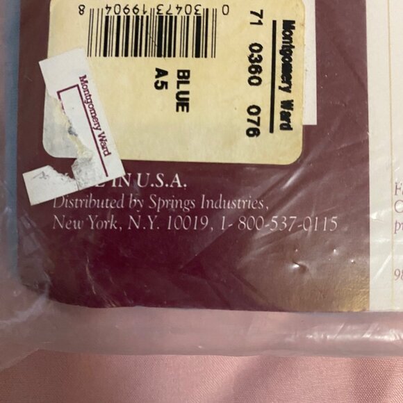 Vtg Grand Manor Blue Blouson Valance 84" W x 15" L Solid Cotton Blend Retro NOS - Picture 3 of 10